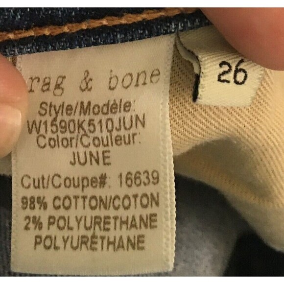 Rag & Bone Jeans Women's Size 26 Blue June Cotton Blend Distressed Raw Hem - Picture 6 of 9